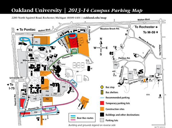 Oakland University Campus Map Pdf United States Map